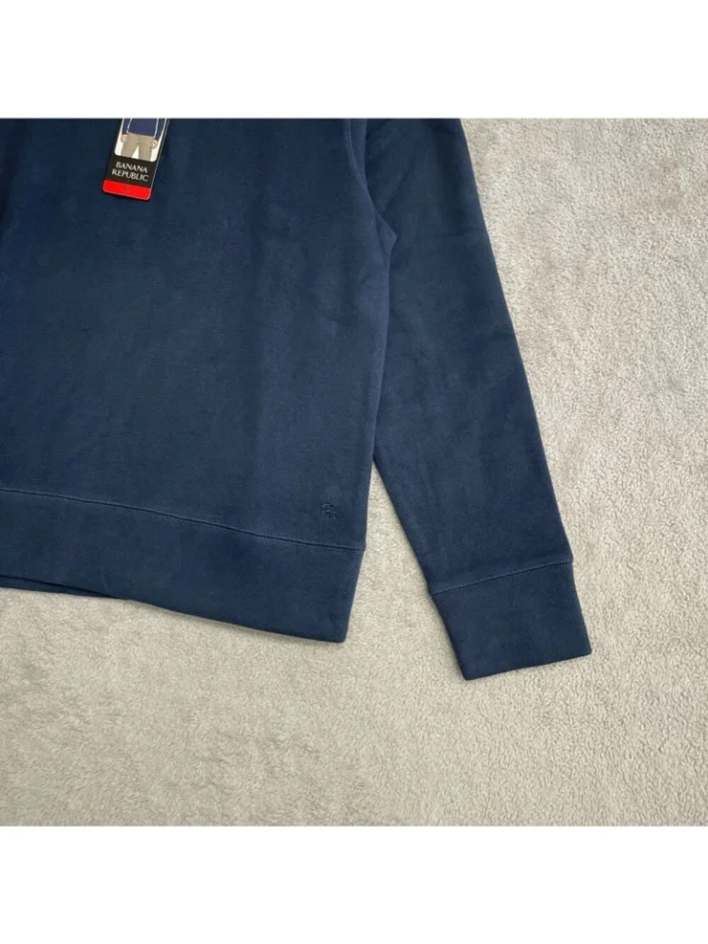 Banana Republic Men's M Navy Half-Zip Pullover Sweatshirt Cotton-Blend N1476